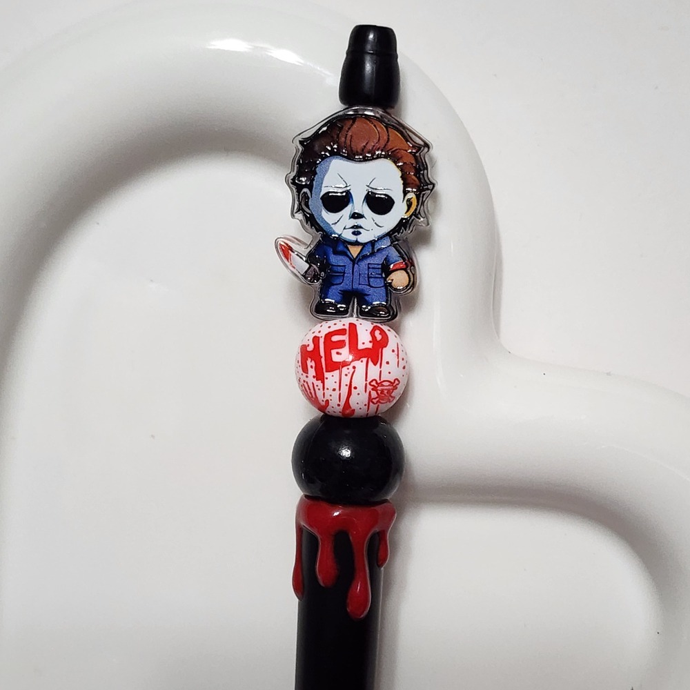 Horror Beaded Pen Black Ink Gift Refillable Halloween Horror Classic Mi